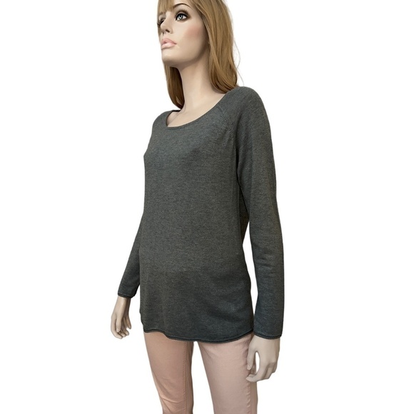 ONLY Mila Sweater Lacy Long Sleeve Pullover Knit Super Soft Viscose Grey - Picture 5 of 13